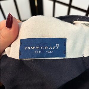Towncraft Navy Blue Men's Pleated Front Shorts